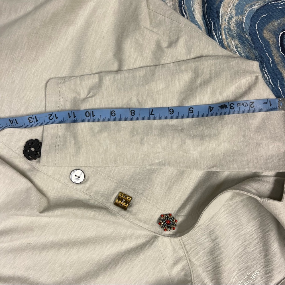Soft surroundings Danielle button up tunic long sleeve cotton collared top small - Picture 10 of 11